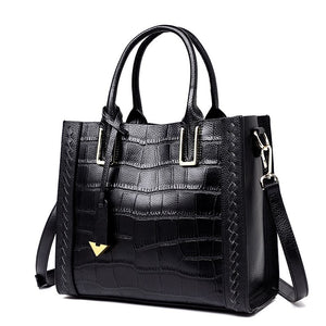 Crocodile Pattern Woven Handbag Women Leather Handbags - My Store