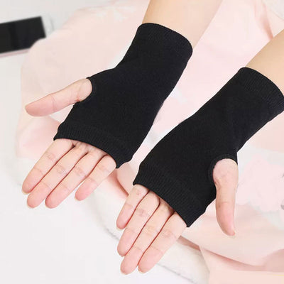 Winter Cotton Gloves Half Finger Sports Fingerless Gloves Knitted