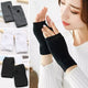 Winter Cotton Gloves Half Finger Sports Fingerless Gloves Knitted