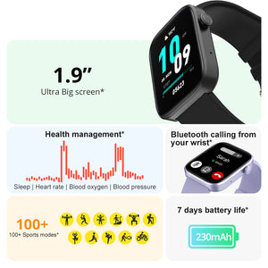 Sports Heart Rate Meter Step IP67 Waterproof Full Screen Smart Watch