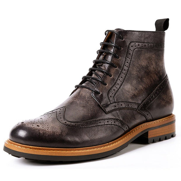 Casual Men's Leather Round Toe Martin Boots - My Store