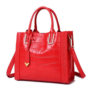 Crocodile Pattern Woven Handbag Women Leather Handbags - My Store