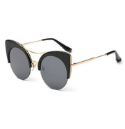 Tide brand men and women sunglasses European and American cat eye reflective sunglasses Street shot glasses - My Store
