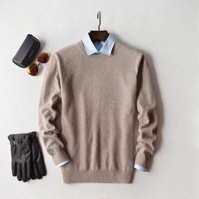 Cashmere Sweater Men's Cashmere V-neck Bottoming Shirt Round Neck Sweetheart Neckline - My Store