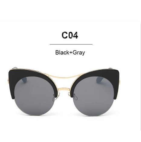 Tide brand men and women sunglasses European and American cat eye reflective sunglasses Street shot glasses - My Store