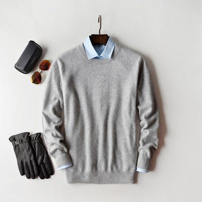 Cashmere Sweater Men's Cashmere V-neck Bottoming Shirt Round Neck Sweetheart Neckline - My Store