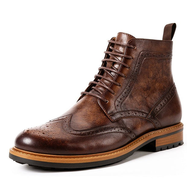 Casual Men's Leather Round Toe Martin Boots - My Store