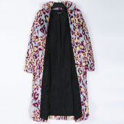 Leopard Print Fur Coat Women's Mid Length Slimming Plush Coat Women Winter - My Store