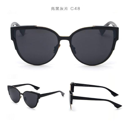 Fashion Women Sunglasses Cat Mirror Glasses Metal Cat Eye Sunglasses Women Brand Designer Sunglasses - My Store