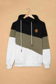 Full Size Range Color Block Cowl Neck Hoodie