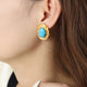 18K Gold-Plated Natural Stone Earrings