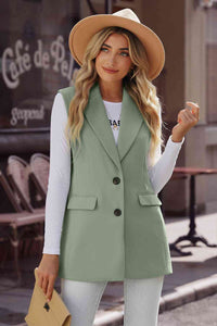 Longline Blazer Vest with Pockets