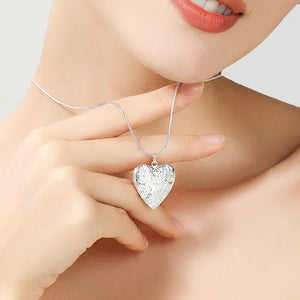 "Heart-Shaped Photo Locket Pendant"