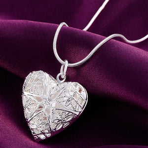 "Heart-Shaped Photo Locket Pendant"