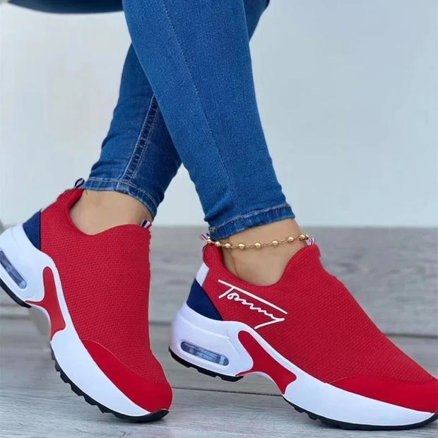 Fashion Sneakers Solid Color Flats-Ladies Shoes Casual Breathable-Comfortable.