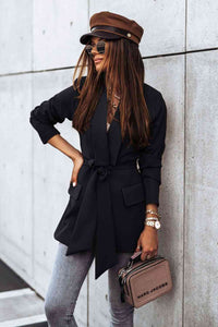 Belted Shawl Collar Blazer | Topshopshop.fashion