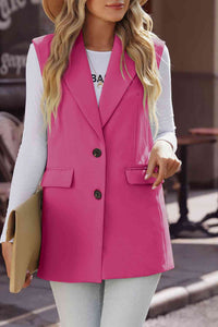 Longline Blazer Vest with Pockets