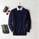 Cashmere Sweater Men's Cashmere V-neck Bottoming Shirt Round Neck Sweetheart Neckline - My Store