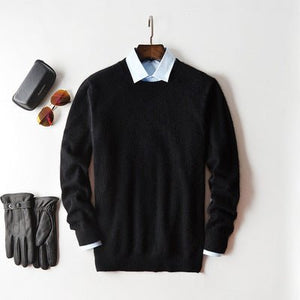 Cashmere Sweater Men's Cashmere V-neck Bottoming Shirt Round Neck Sweetheart Neckline - My Store